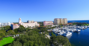 beachside condos and boats in St. Petersburg