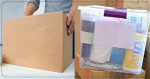 Cardboard vs. plastic boxes